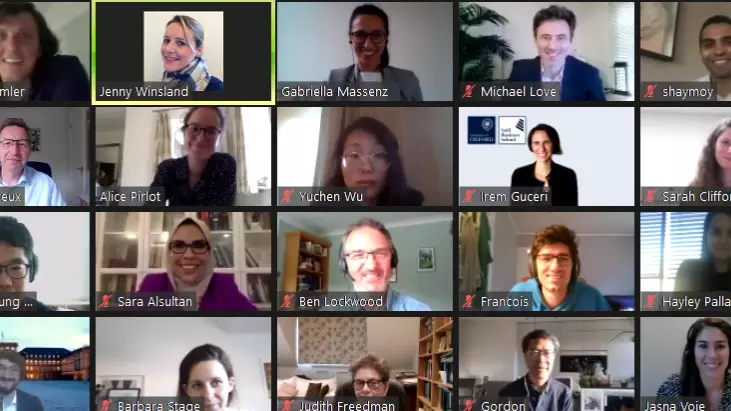 screenshot of attendees at doctoral conference 2020